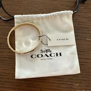 NWT Coach Gold and Green Hinge Bangle